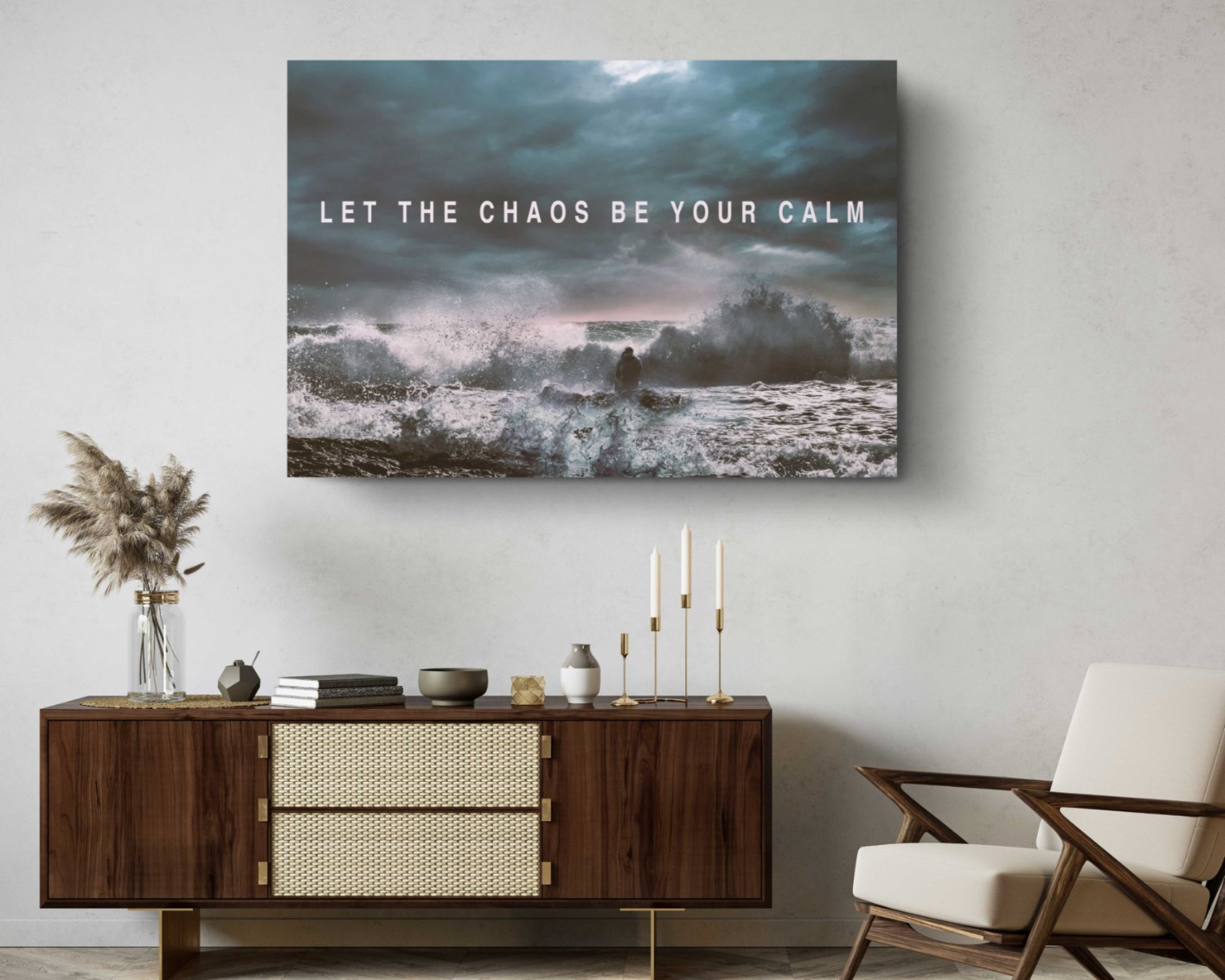 Let The Chaos Be Your Calm Canvas Print Motivation Photography Wall Art