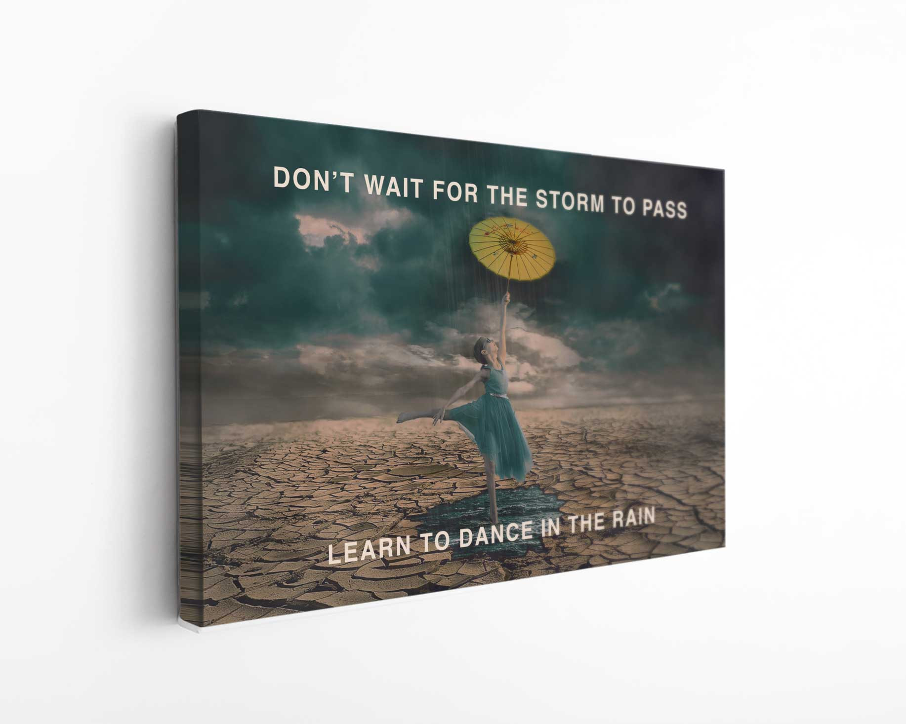 Dancing in The Rain Canvas Print Motivation Photography Wall Art