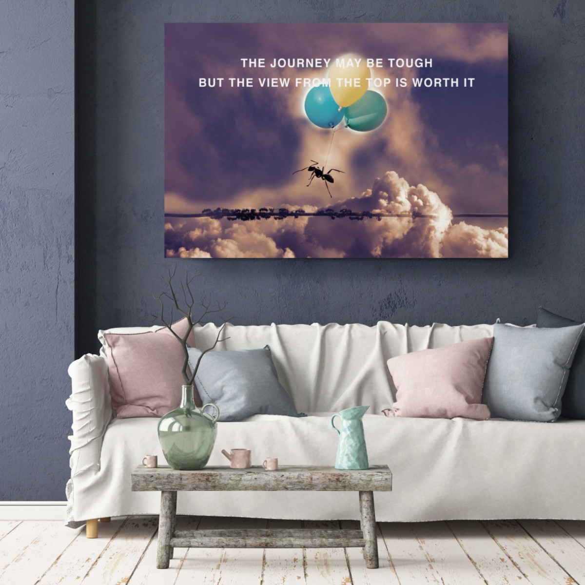 The Journey May Be Though Ant Canvas Print Motivation Photography Wall Art
