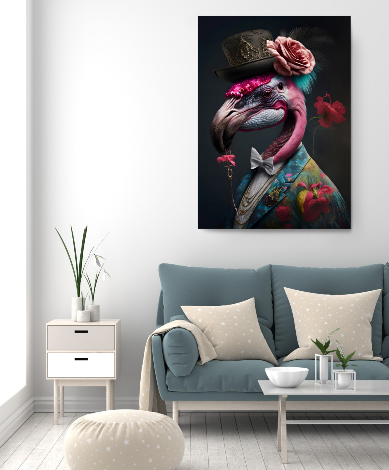 Elegant Flamingo Animal Kingdom Motivation Canvas Print Wall Art