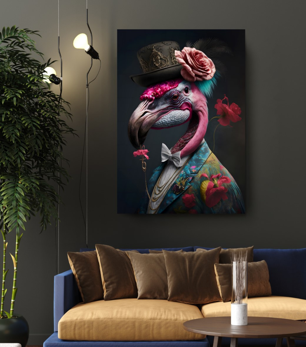 Elegant Flamingo Animal Kingdom Motivation Canvas Print Wall Art