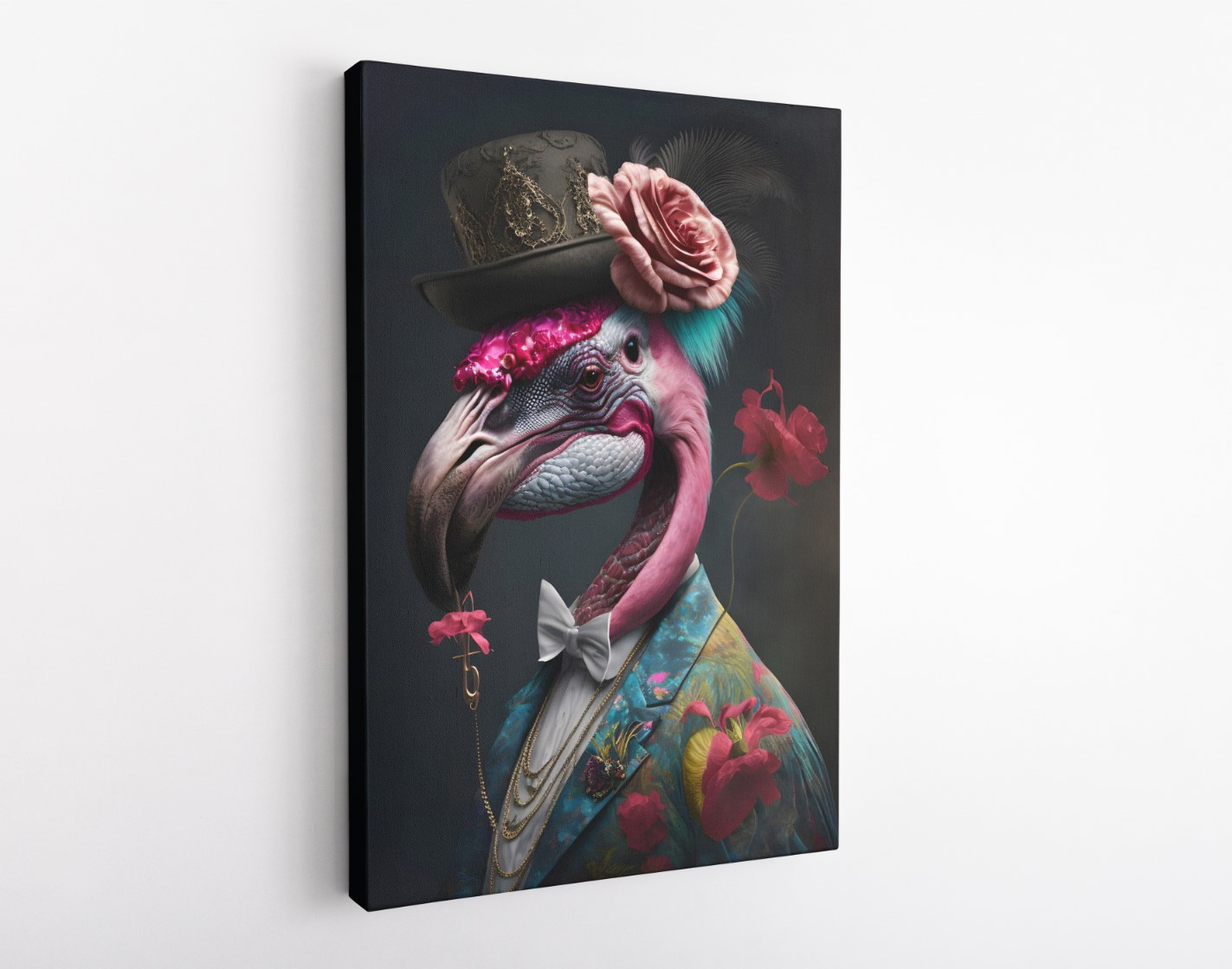 Elegant Flamingo Animal Kingdom Motivation Canvas Print Wall Art