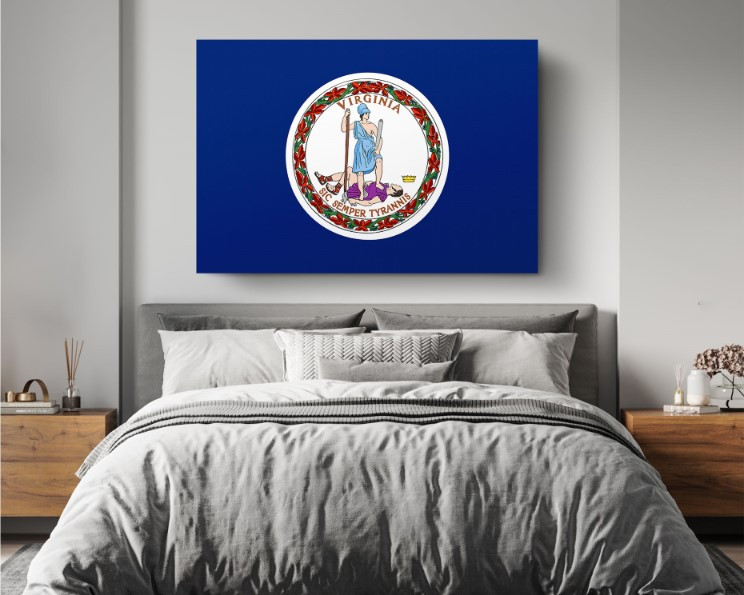 Virginia State Flag USA Flags Edition Canvas Wall Art Home Decoration