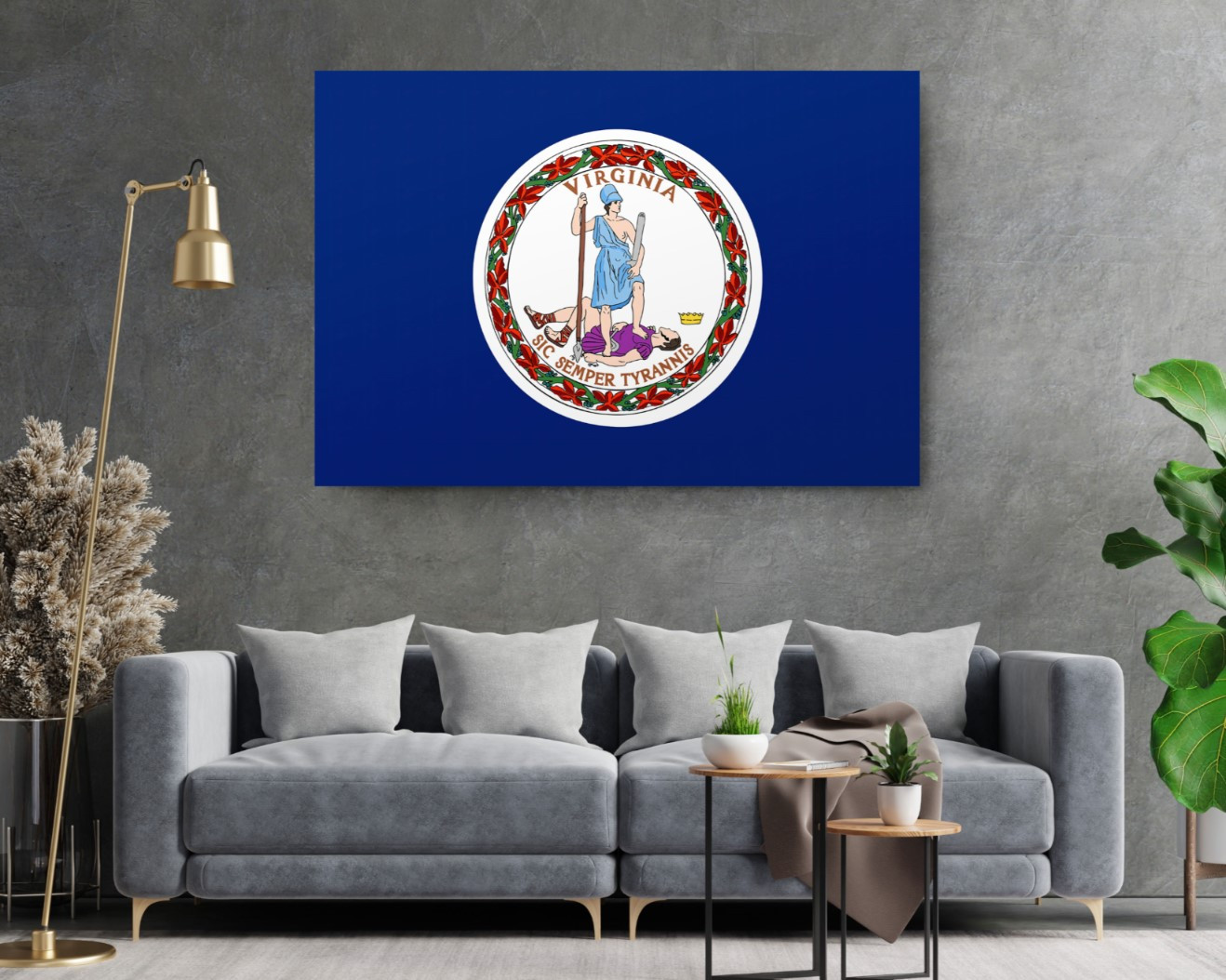 Virginia State Flag USA Flags Edition Canvas Wall Art Home Decoration