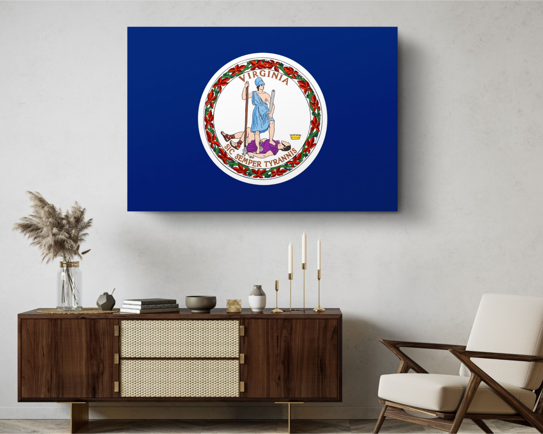 Virginia State Flag USA Flags Edition Canvas Wall Art Home Decoration