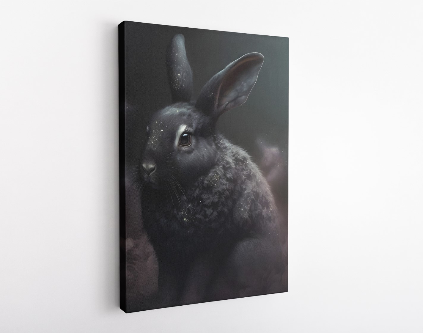 Lucky Black Bunny Animal Kingdom Motivation Canvas Print Wall Art