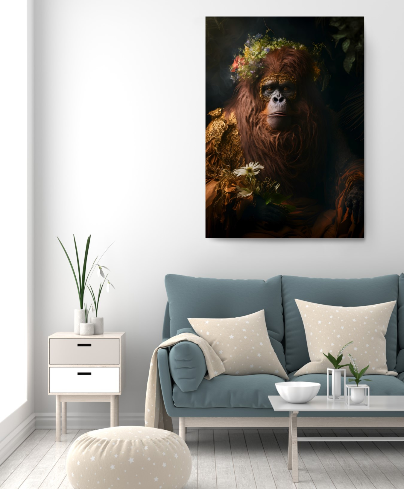 Kindhearted Monkey Animal Kingdom Motivation Canvas Print Wall Art