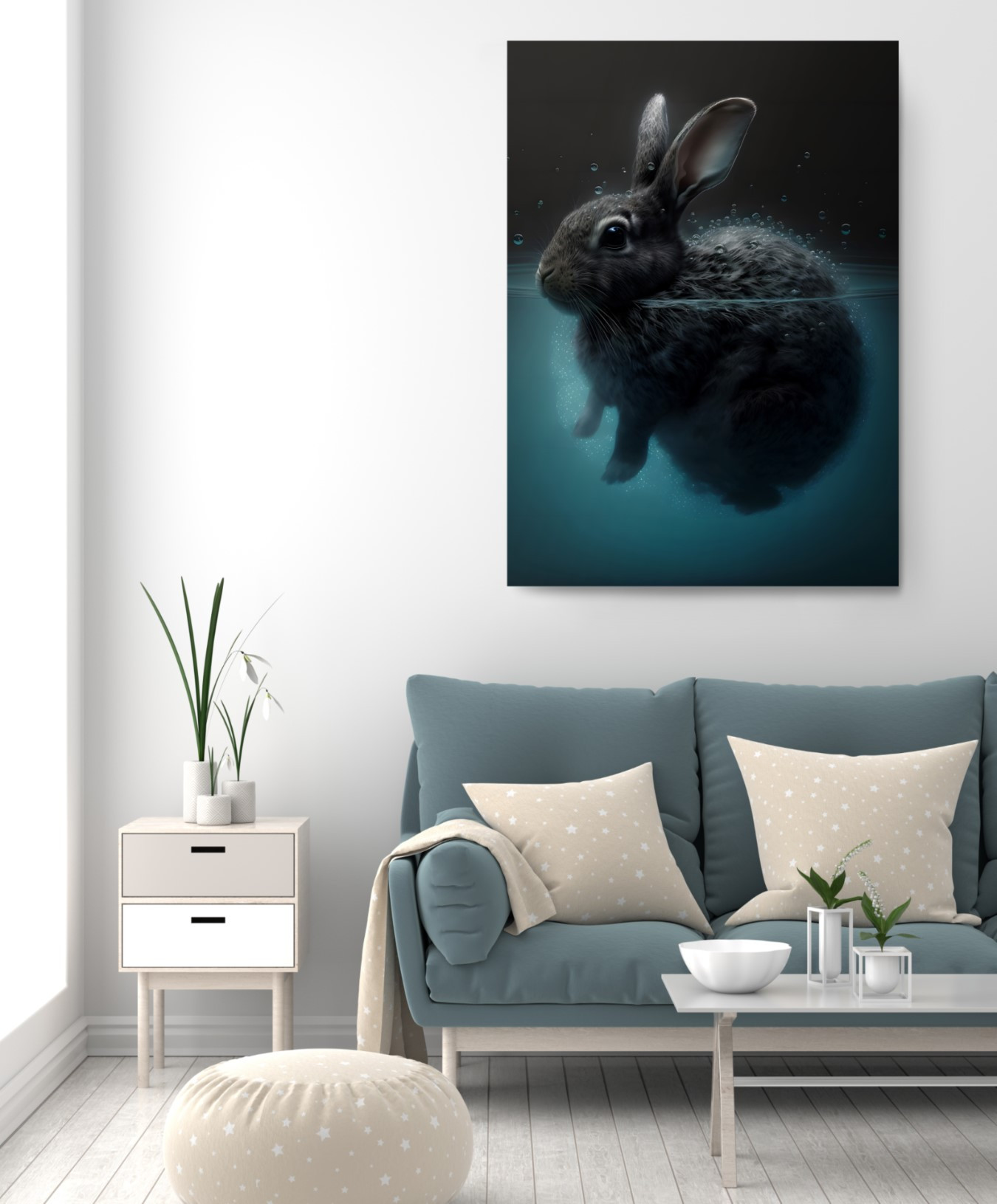 Baby Bunny Animal Kingdom Motivation Canvas Print Wall Art