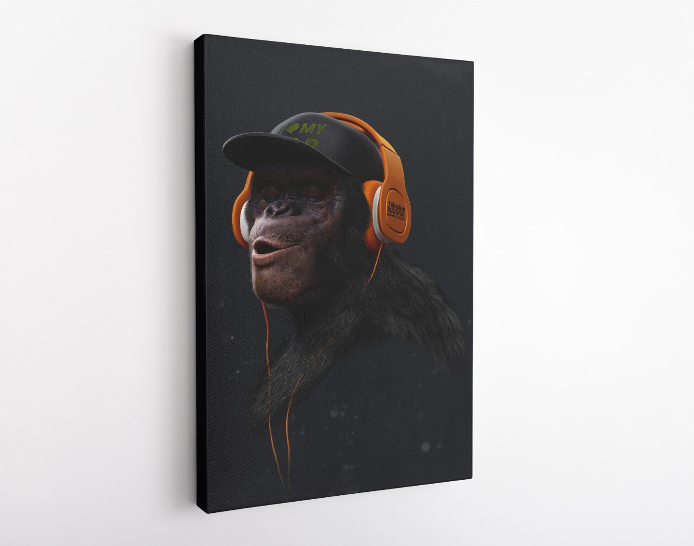 Swag Monkey with Headphones Motivation Canvas Wall Art