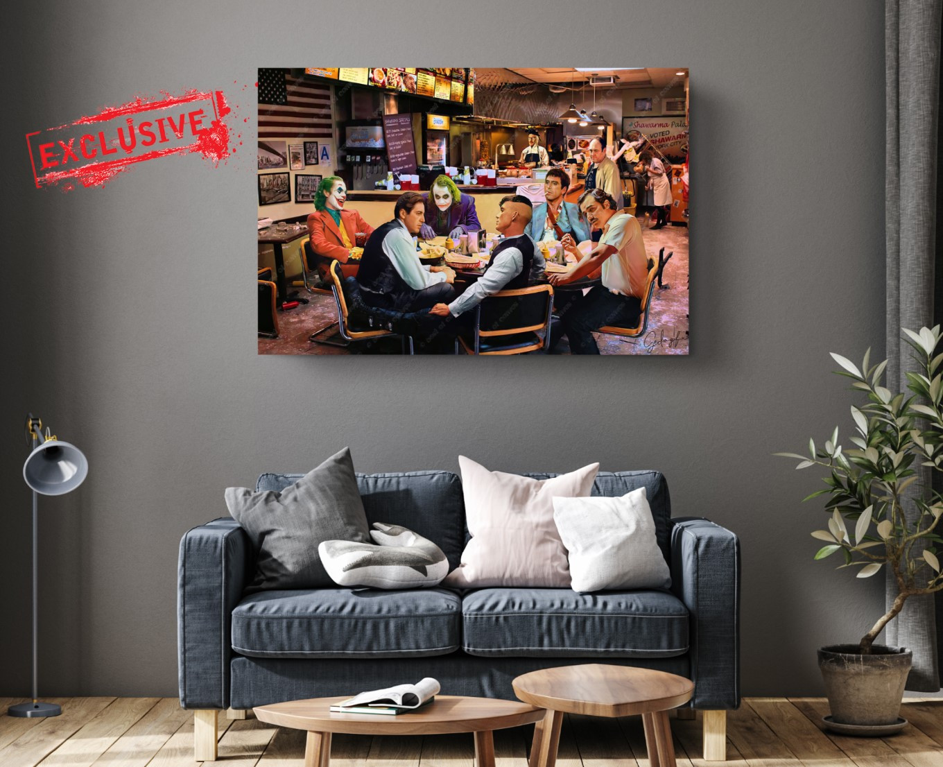 Villains Last Fast Food Café Movie Artists Legends Canvas Wall