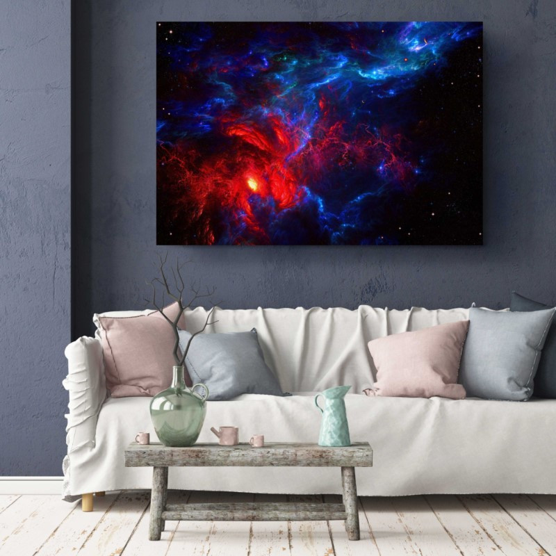 Galaxy Red Nebula Space Star Canvas Print Wall Art