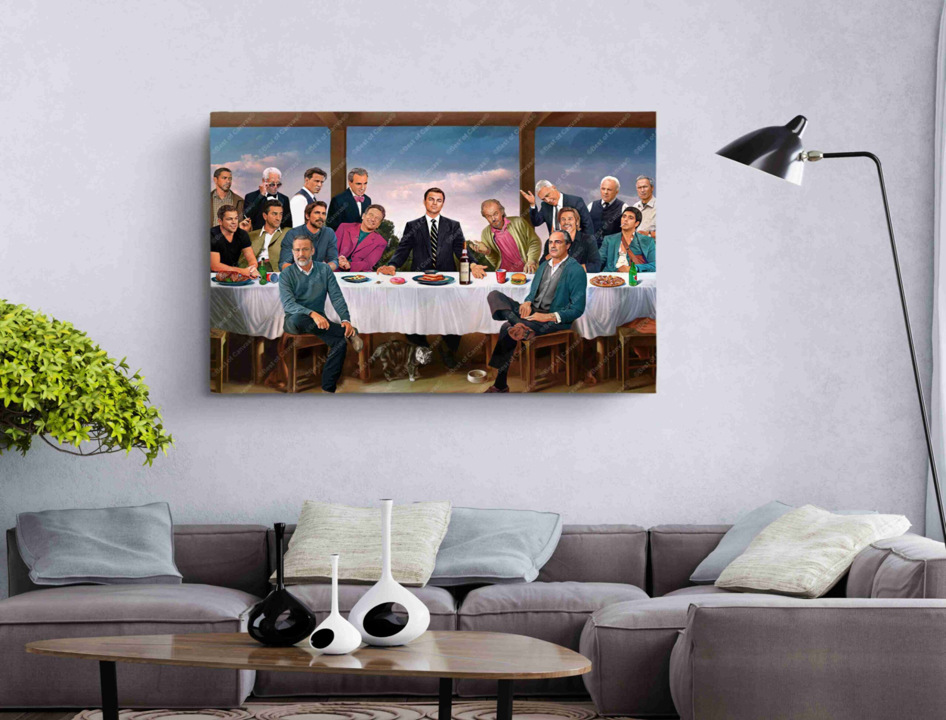 Last Supper Villain Meeting Canvas Print Wall Art