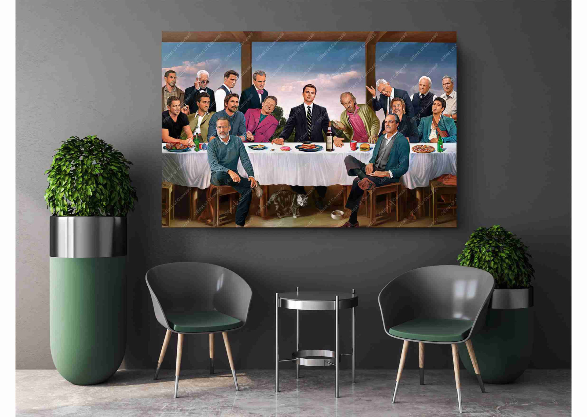 Last Supper Villain Meeting Canvas Print Wall Art