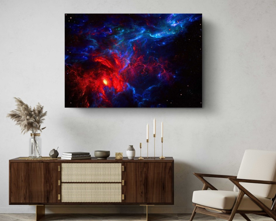 Galaxy Red Nebula Space Star Canvas Print Wall Art