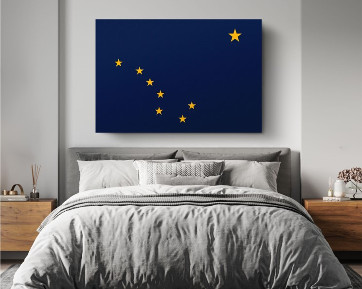 Alaska State Flag USA Flags Edition Canvas Wall Art Home Decoration