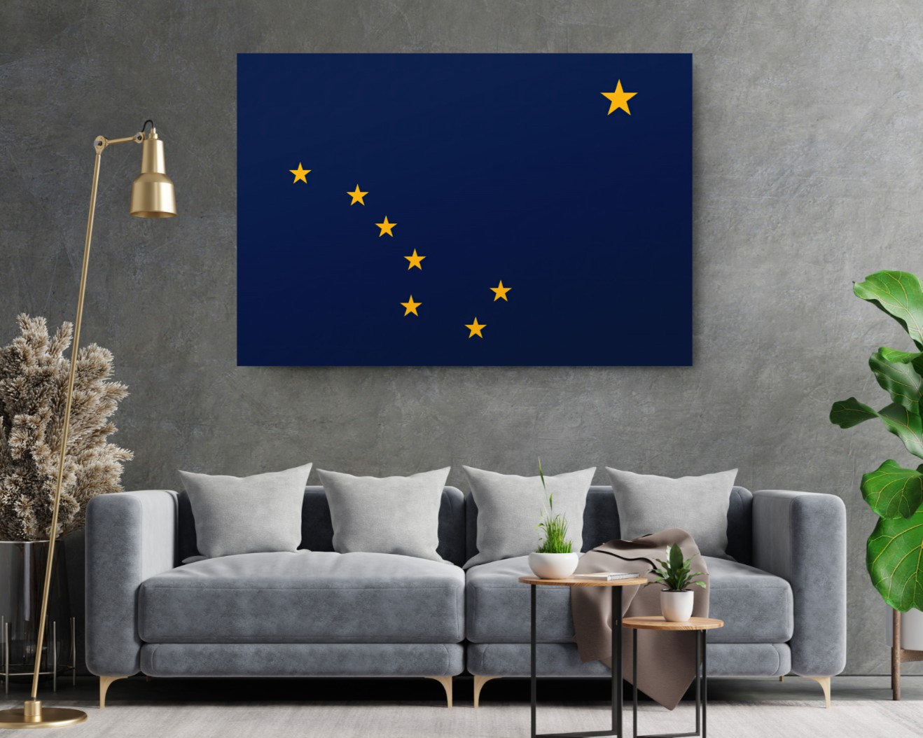 Alaska State Flag USA Flags Edition Canvas Wall Art Home Decoration