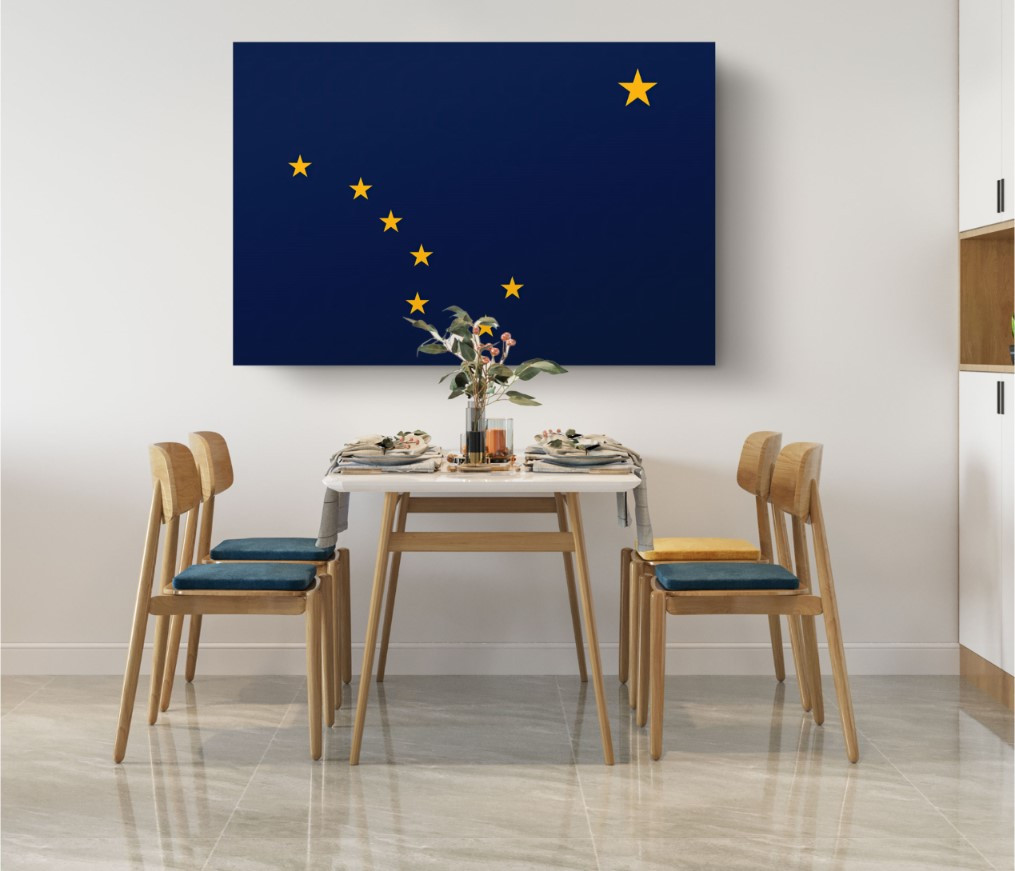 Alaska State Flag USA Flags Edition Canvas Wall Art Home Decoration