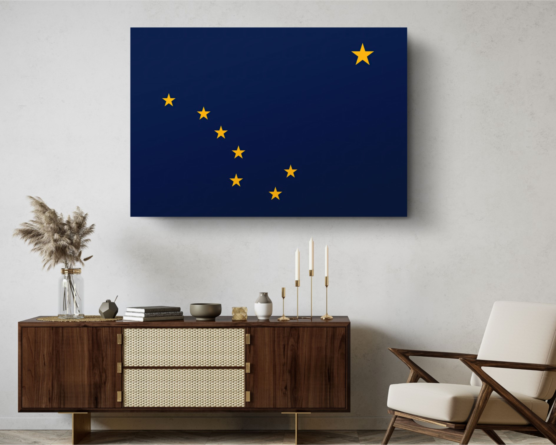 Alaska State Flag USA Flags Edition Canvas Wall Art Home Decoration