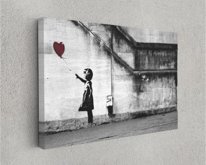 Always Hope Red Balloon Graffiti Banksy Canvas Wall Art