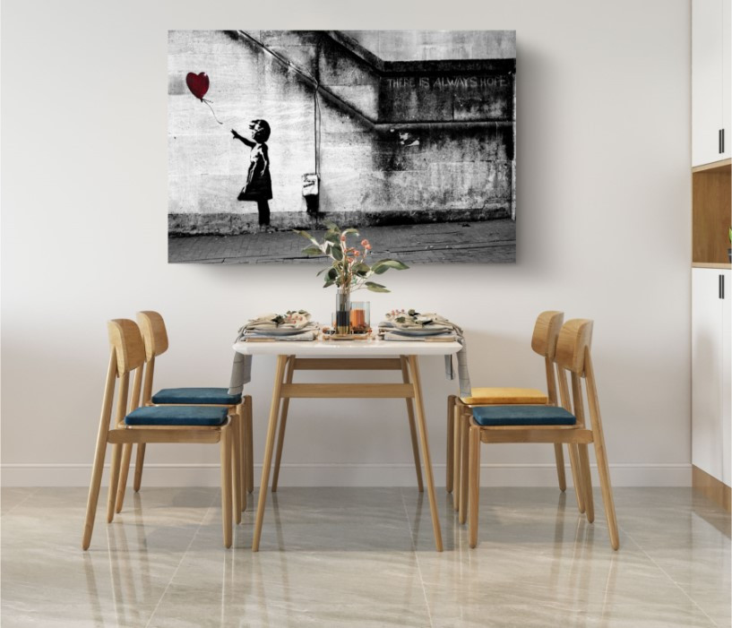 Always Hope Red Balloon Graffiti Banksy Canvas Wall Art