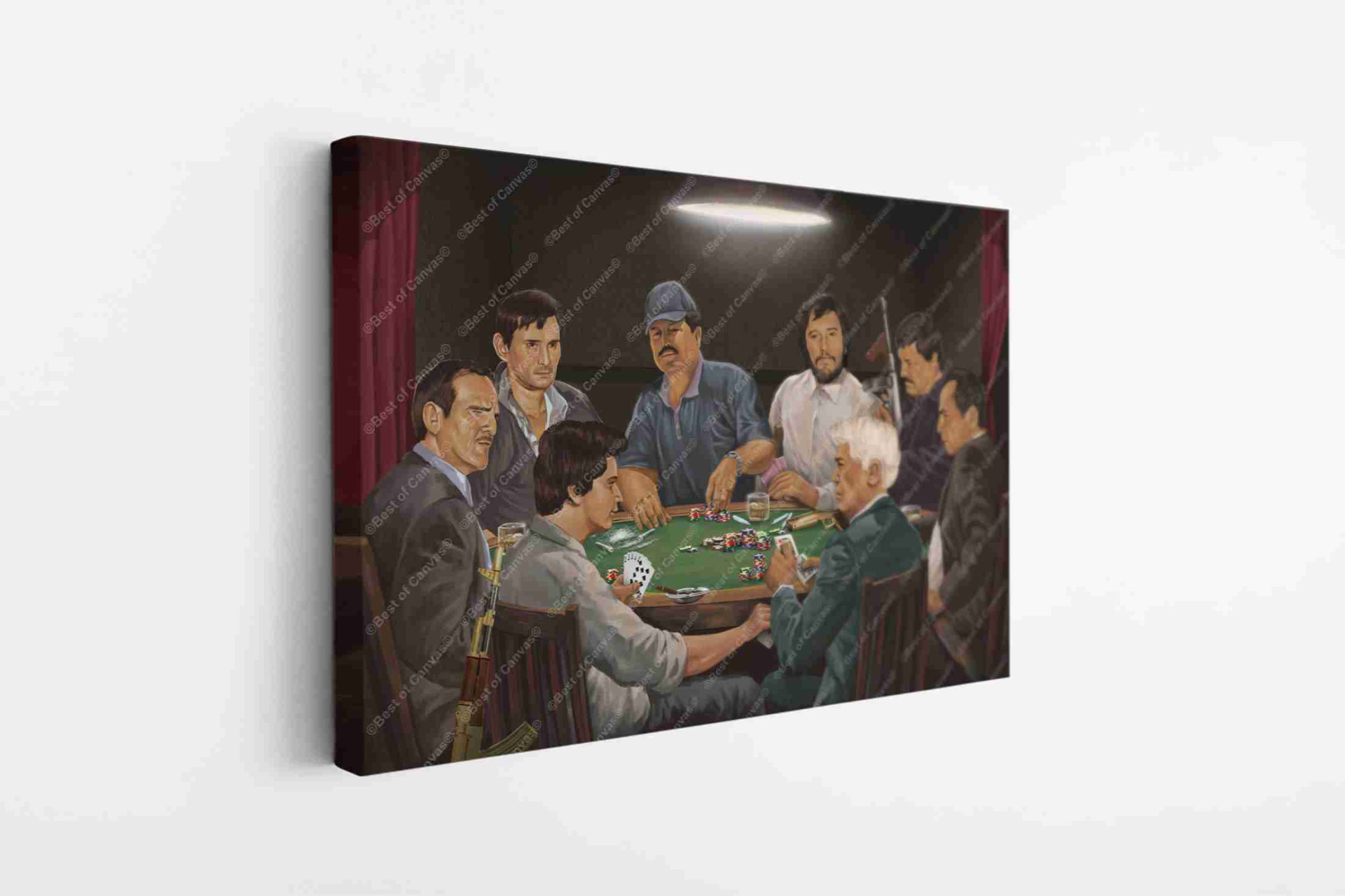 Mafia Poker Party Artists Hollywood Canvas Print Wall Art
