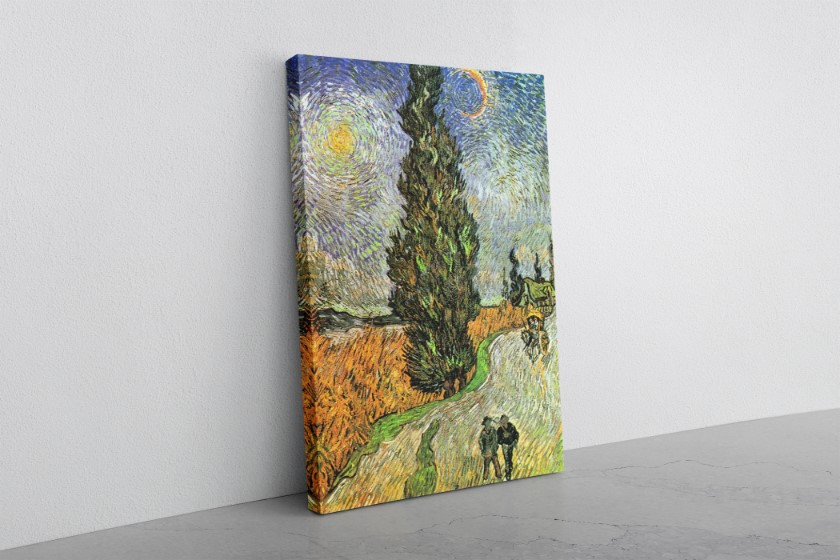 Country Road in Provence by Night 1890 Canvas Print Wall Art