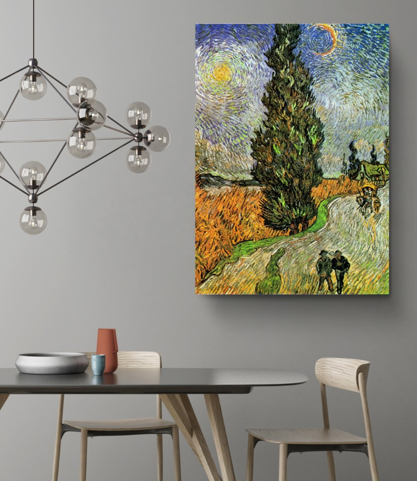 Country Road in Provence by Night 1890 Canvas Print Wall Art