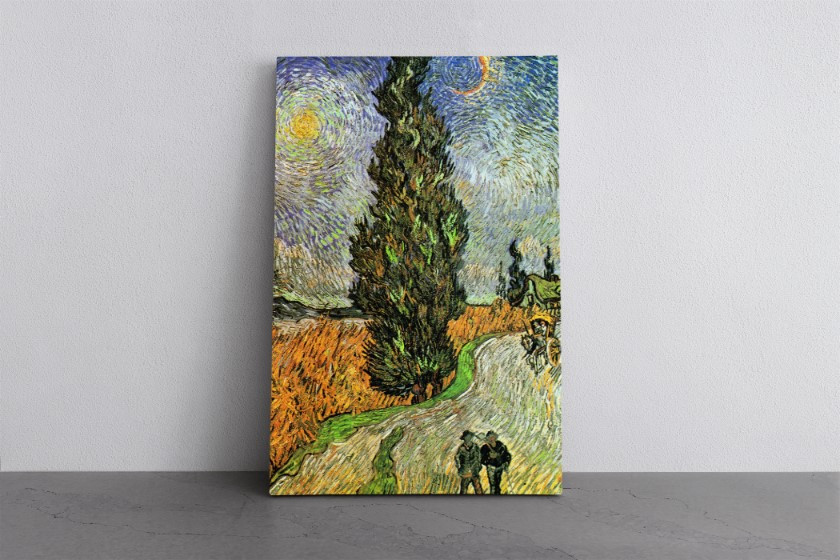 Country Road in Provence by Night 1890 Canvas Print Wall Art