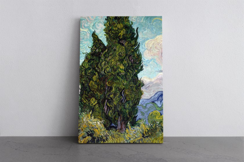 Cypresses Reproduction Canvas Print Wall Art Van Gogh