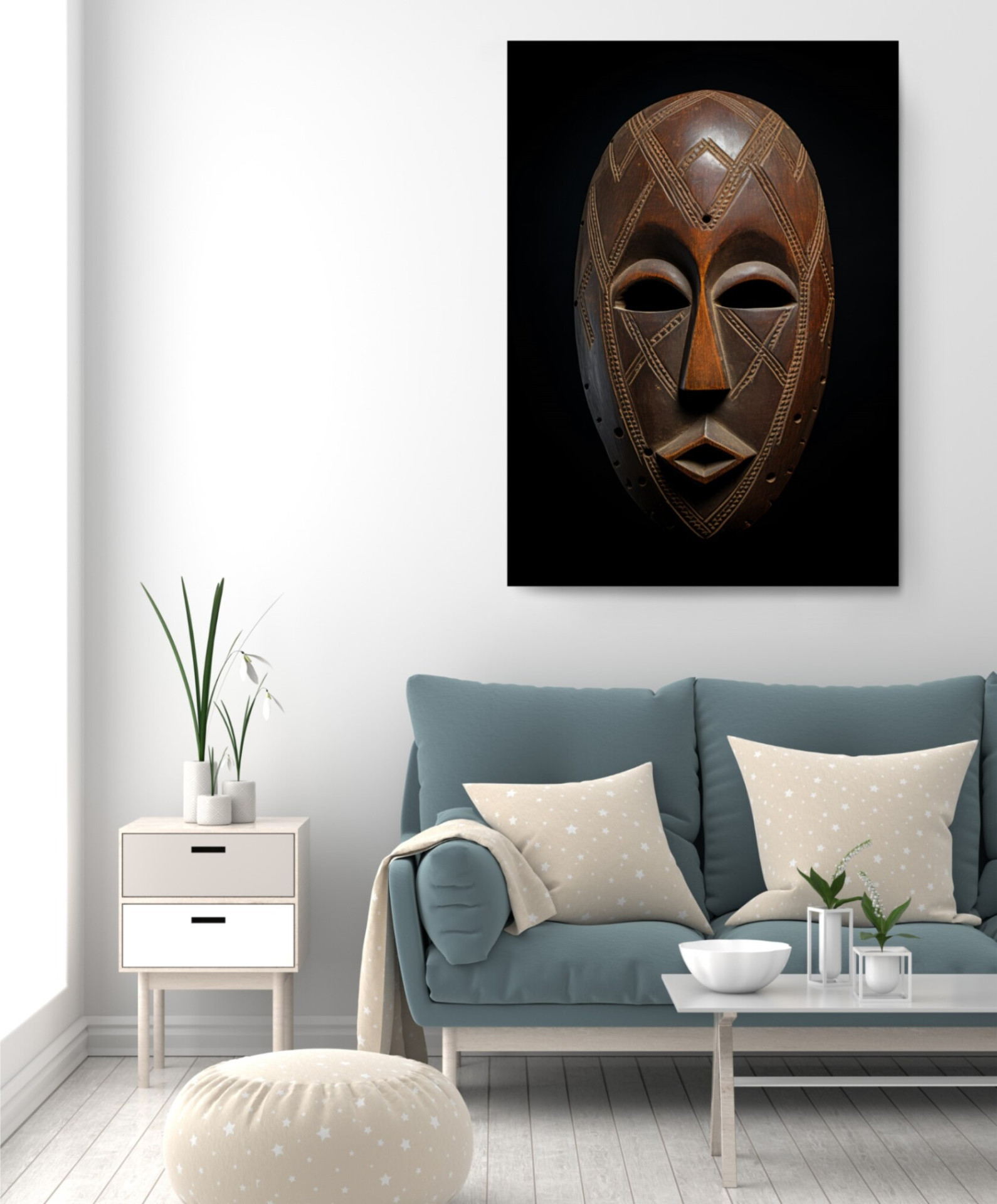 Elegance Effigy African Mask Africa Edition Canvas Wall Art Home Decoration