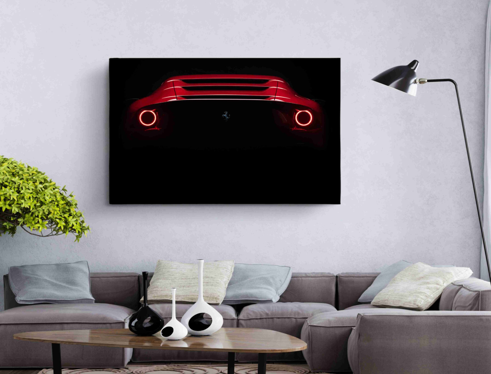 Fast Red Sport Car Canvas Print Wall Art