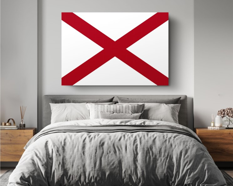 Alabama State Flag USA Flags Edition Canvas Wall Art Home Decoration