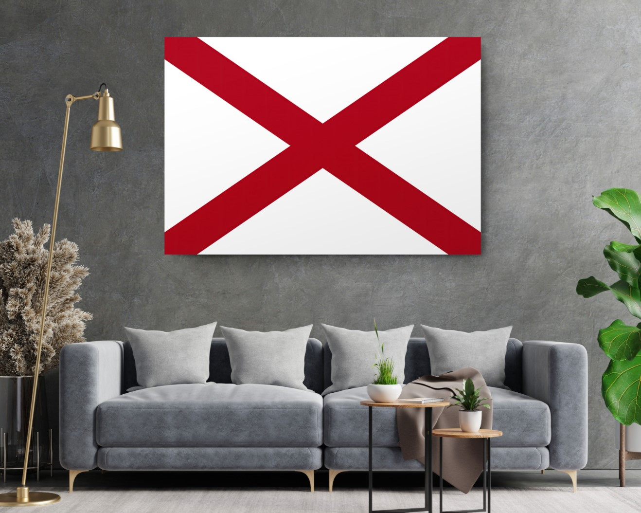 Alabama State Flag USA Flags Edition Canvas Wall Art Home Decoration