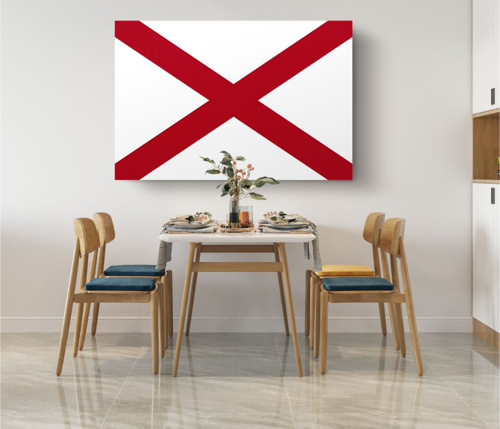 Alabama State Flag USA Flags Edition Canvas Wall Art Home Decoration