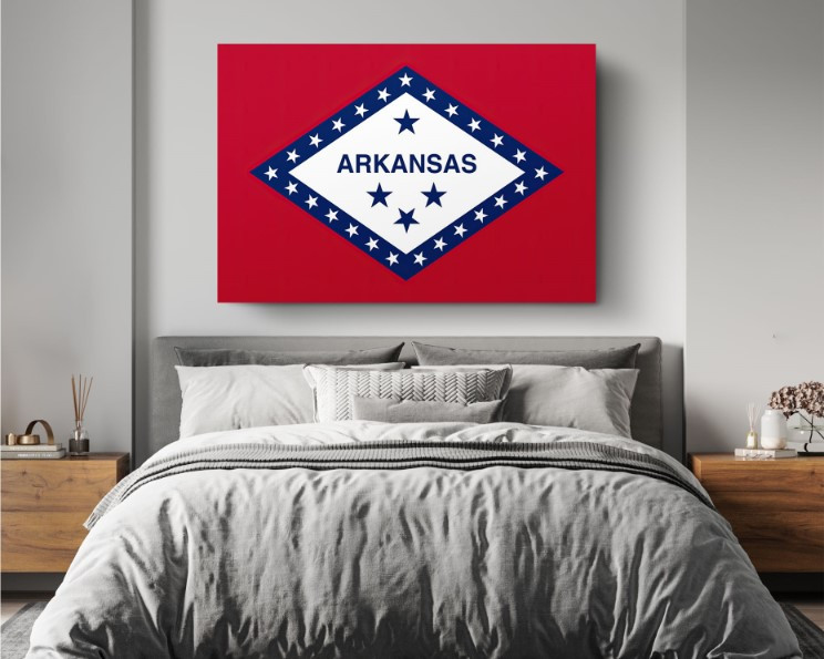 Arkansas State Flag USA Flags Edition Canvas Wall Art Home Decoration