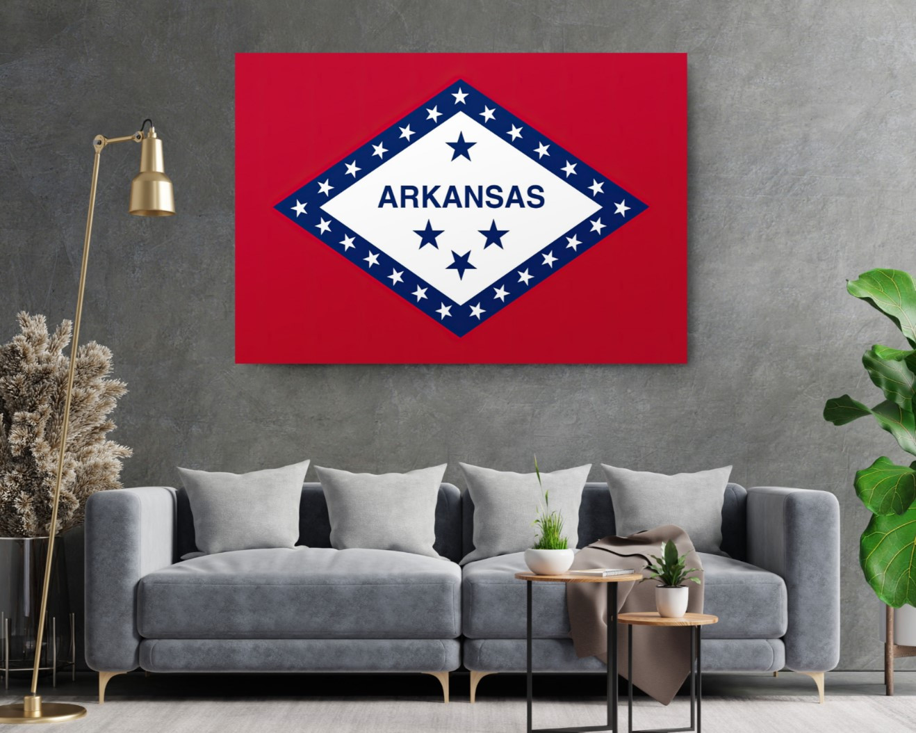 Arkansas State Flag USA Flags Edition Canvas Wall Art Home Decoration