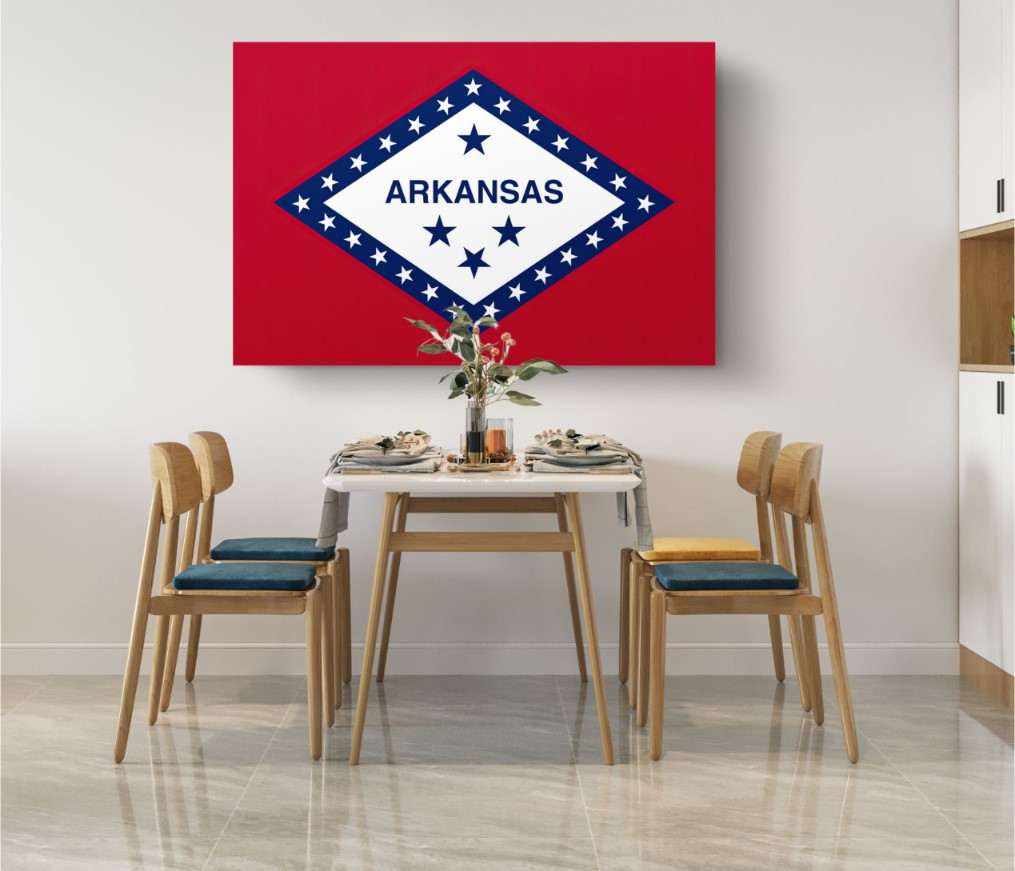 Arkansas State Flag USA Flags Edition Canvas Wall Art Home Decoration