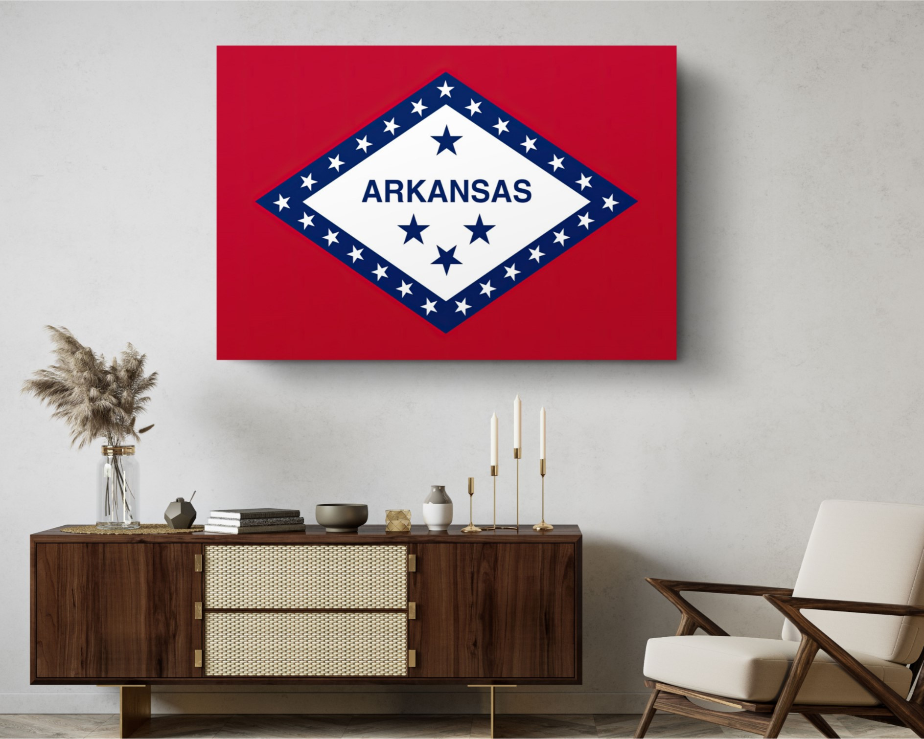 Arkansas State Flag USA Flags Edition Canvas Wall Art Home Decoration