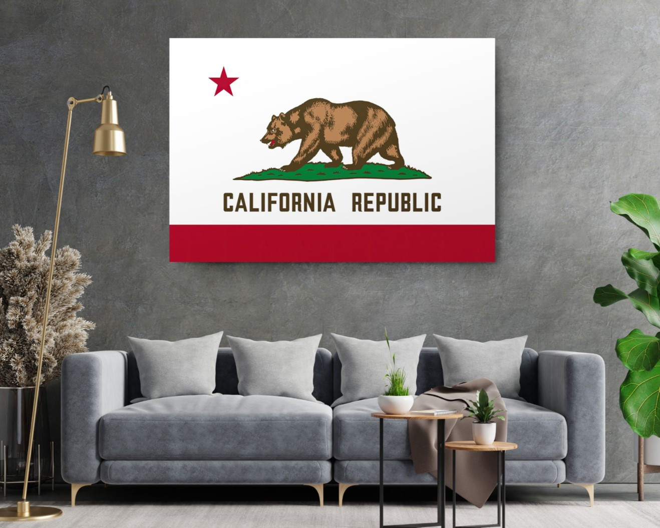 California State Flag USA Flags Edition Canvas Wall Art Home Decoration