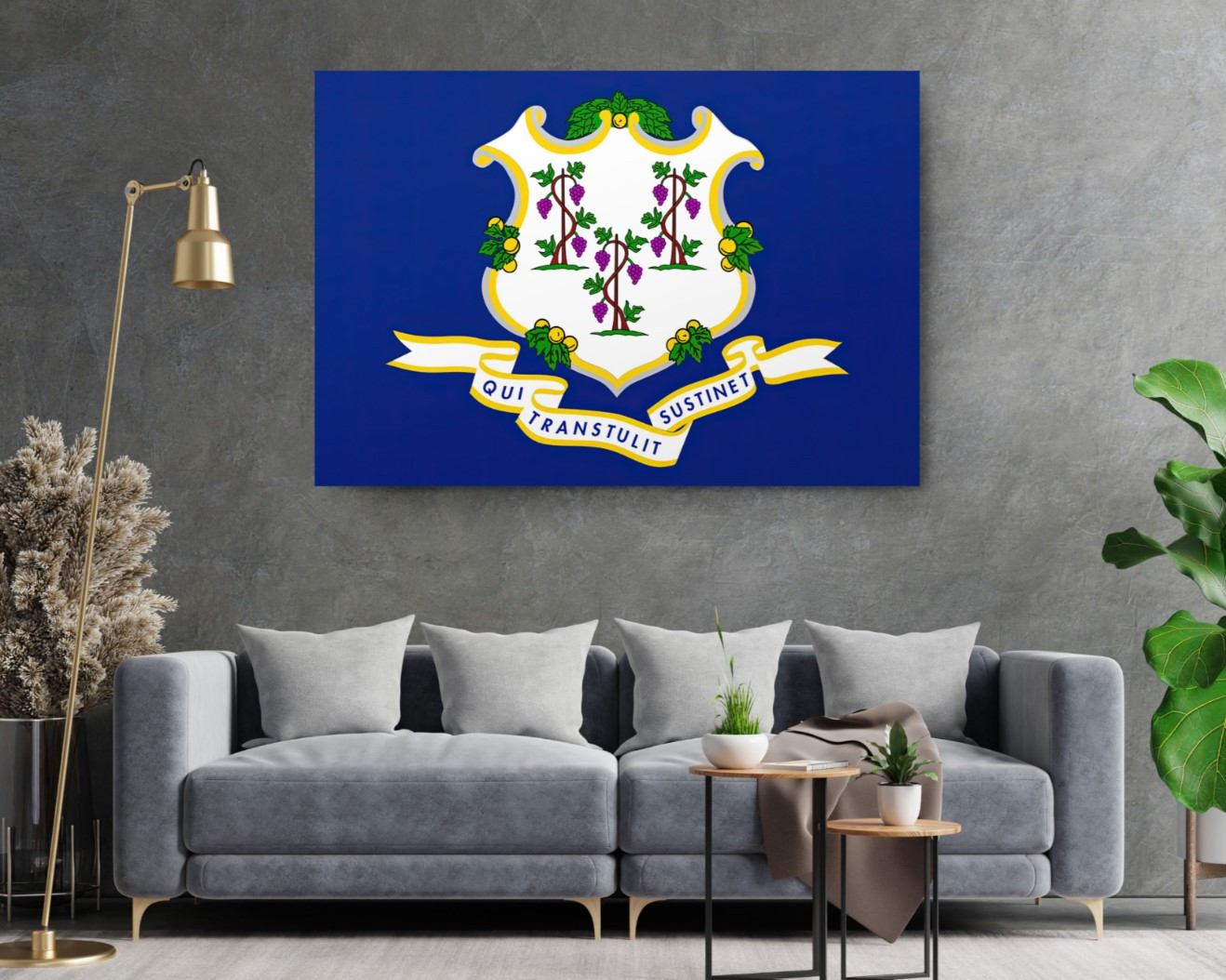 Connecticut State Flag USA Flags Edition Canvas Wall Art Home Decoration