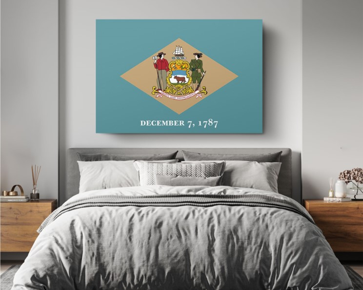 Delaware State Flag USA Flags Edition Canvas Wall Art Home Decoration