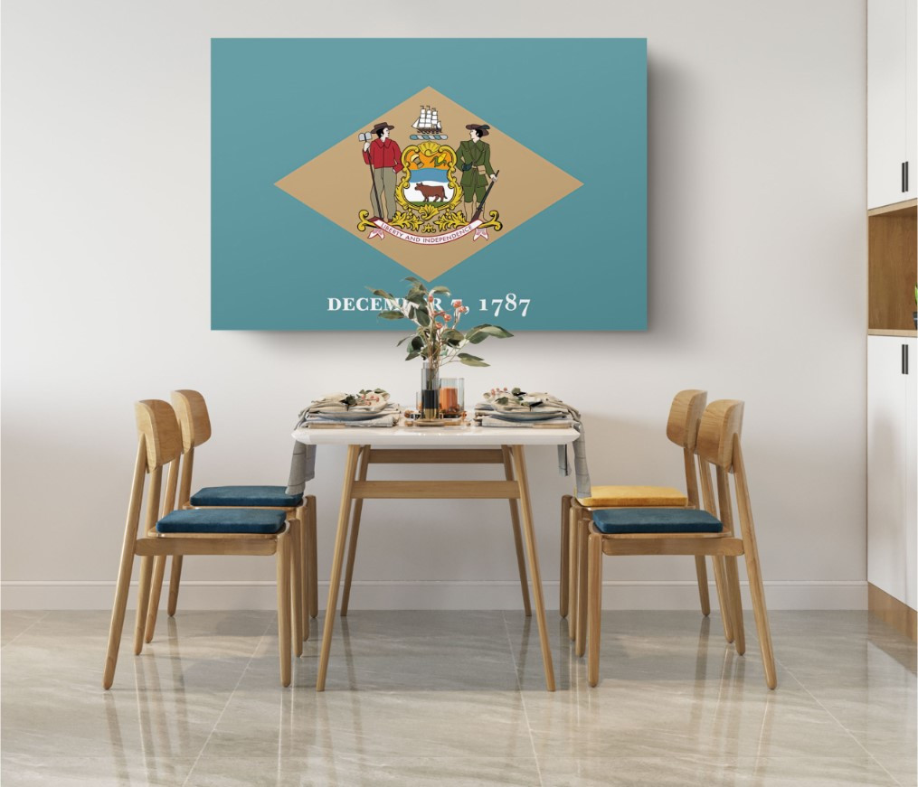 Delaware State Flag USA Flags Edition Canvas Wall Art Home Decoration