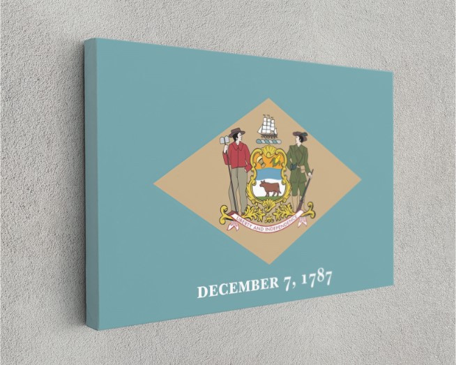Delaware State Flag USA Flags Edition Canvas Wall Art Home Decoration