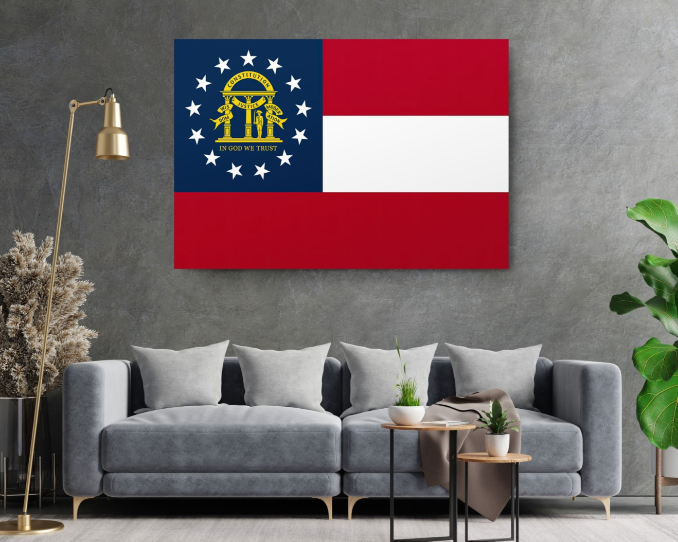 Georgia State Flag USA Flags Edition Canvas Wall Art Home Decoration