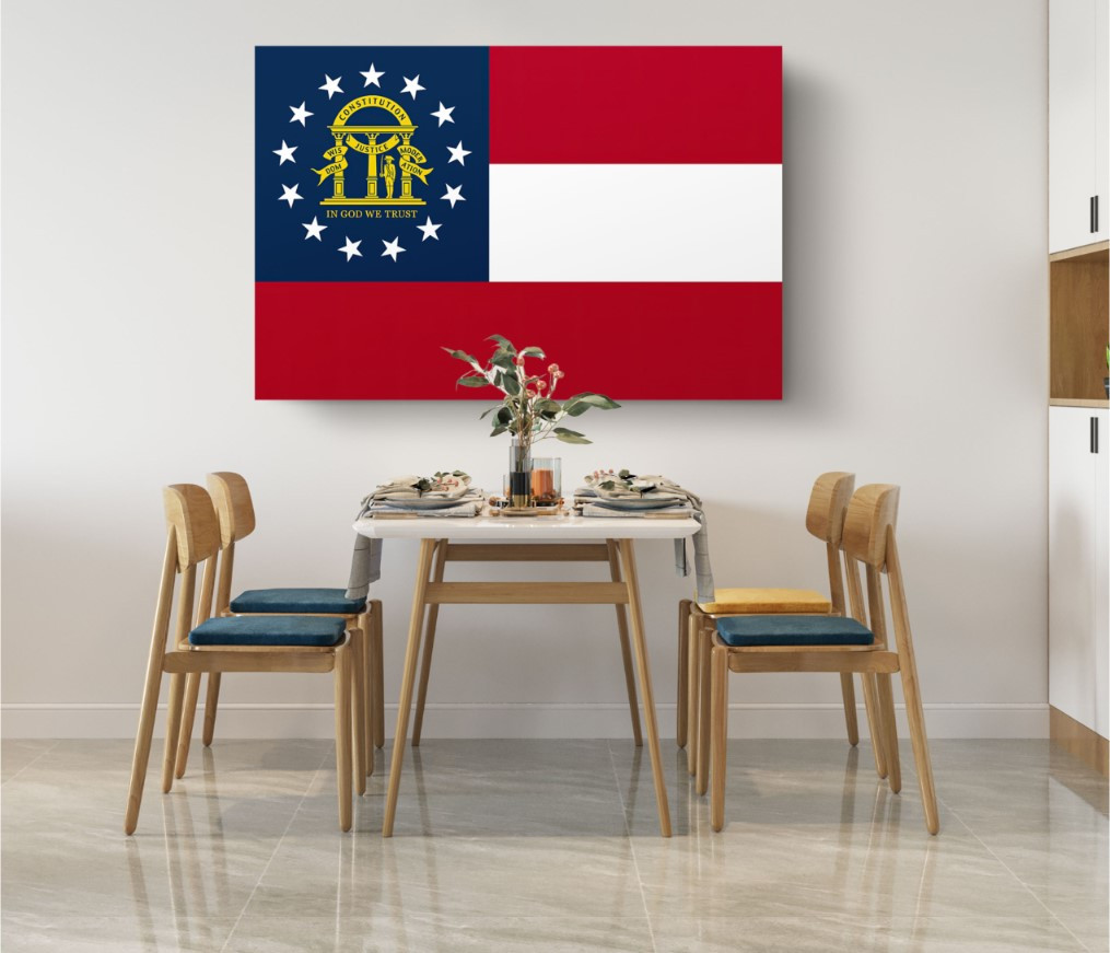 Georgia State Flag USA Flags Edition Canvas Wall Art Home Decoration