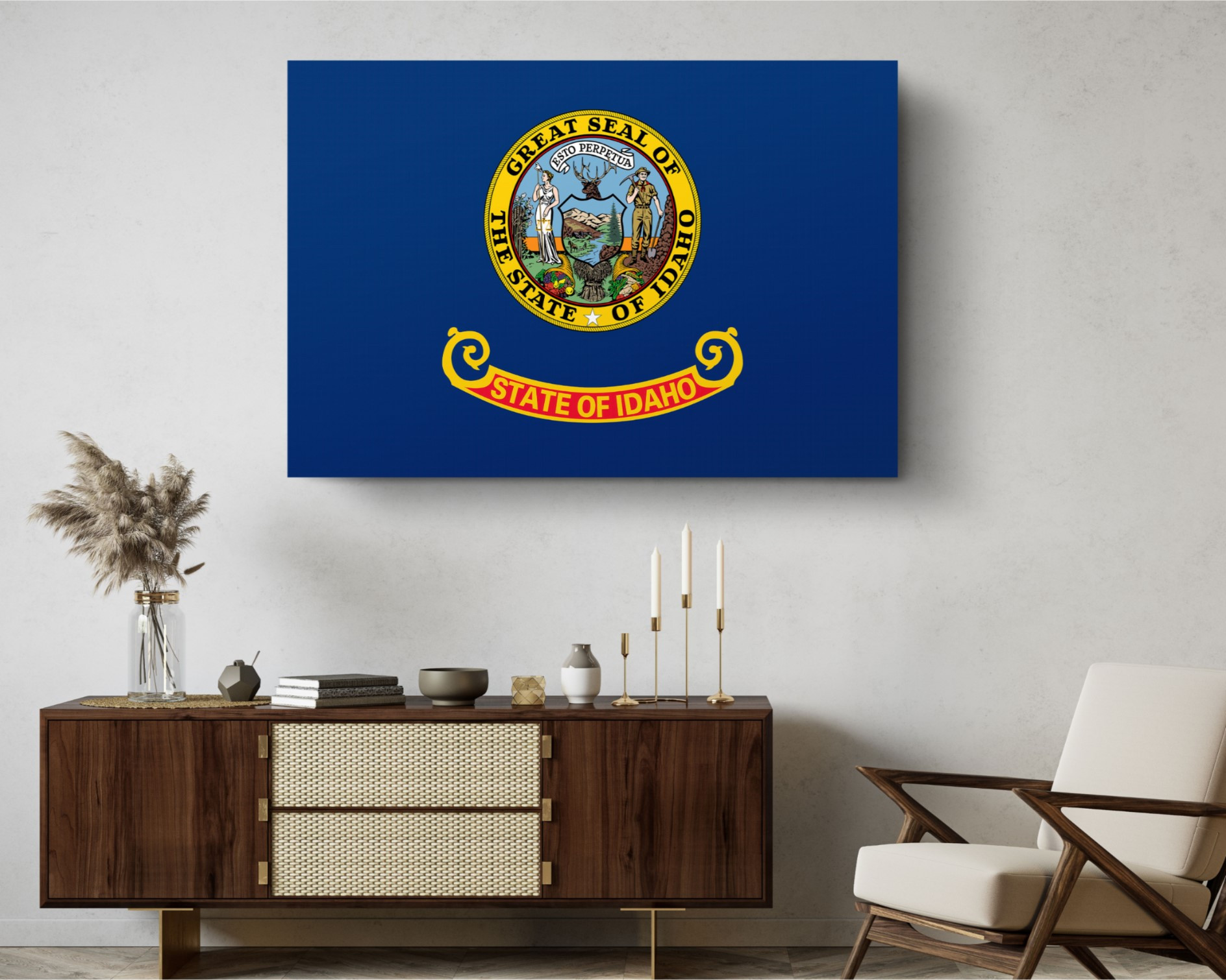 Idaho State Flag USA Flags Edition Canvas Wall Art Home Decoration