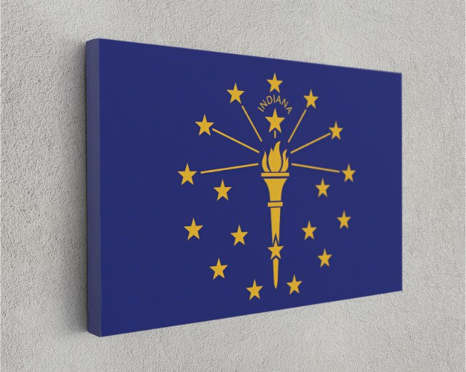 Indiana State Flag USA Flags Edition Canvas Wall Art Home Decoration