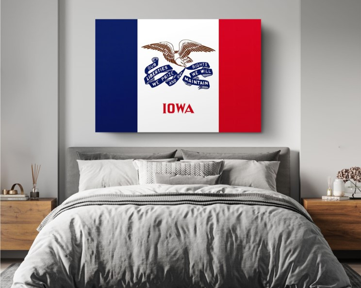 Iowa State Flag USA Flags Edition Canvas Wall Art Home Decoration