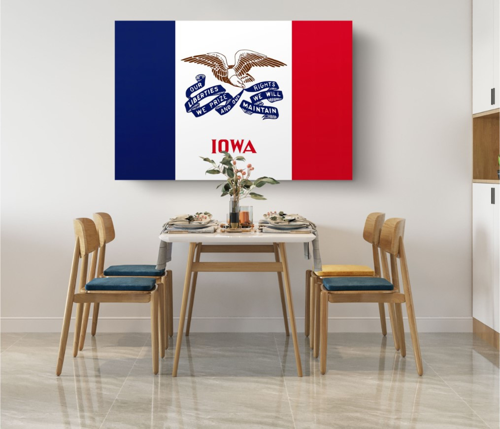 Iowa State Flag USA Flags Edition Canvas Wall Art Home Decoration