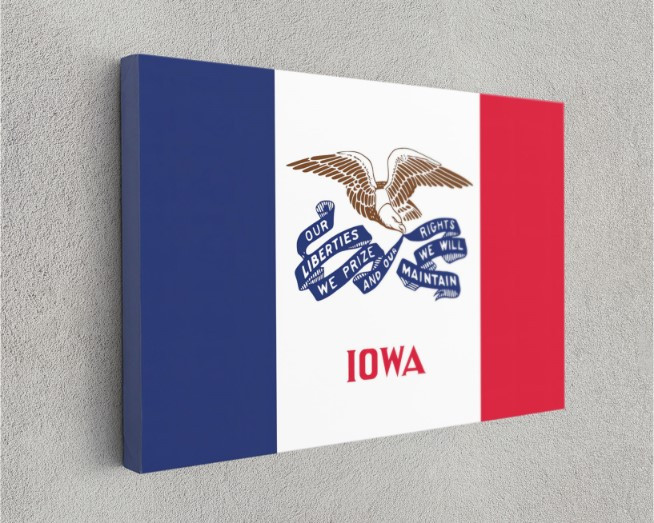 Iowa State Flag USA Flags Edition Canvas Wall Art Home Decoration